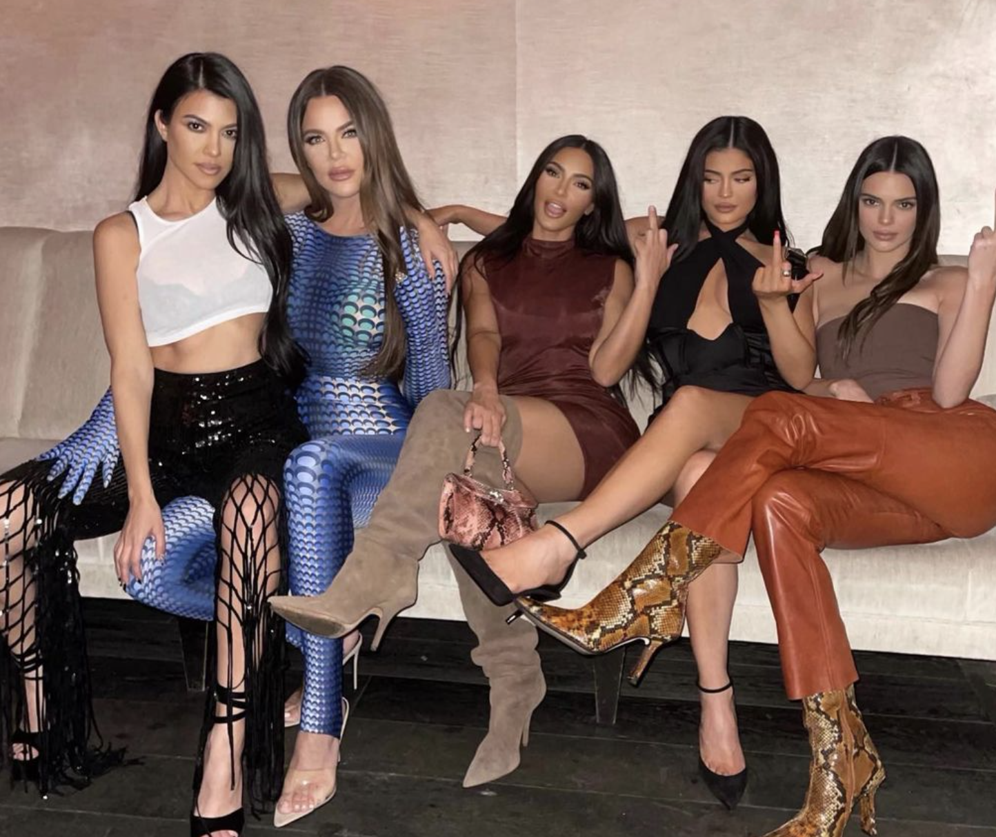 Kourtney, Khloe and Kim Kardashian with Kylie and Kendall Jenner. 