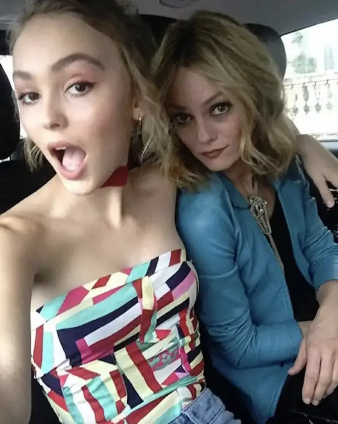 Lily-Rose Depp and Vanessa Paradis.