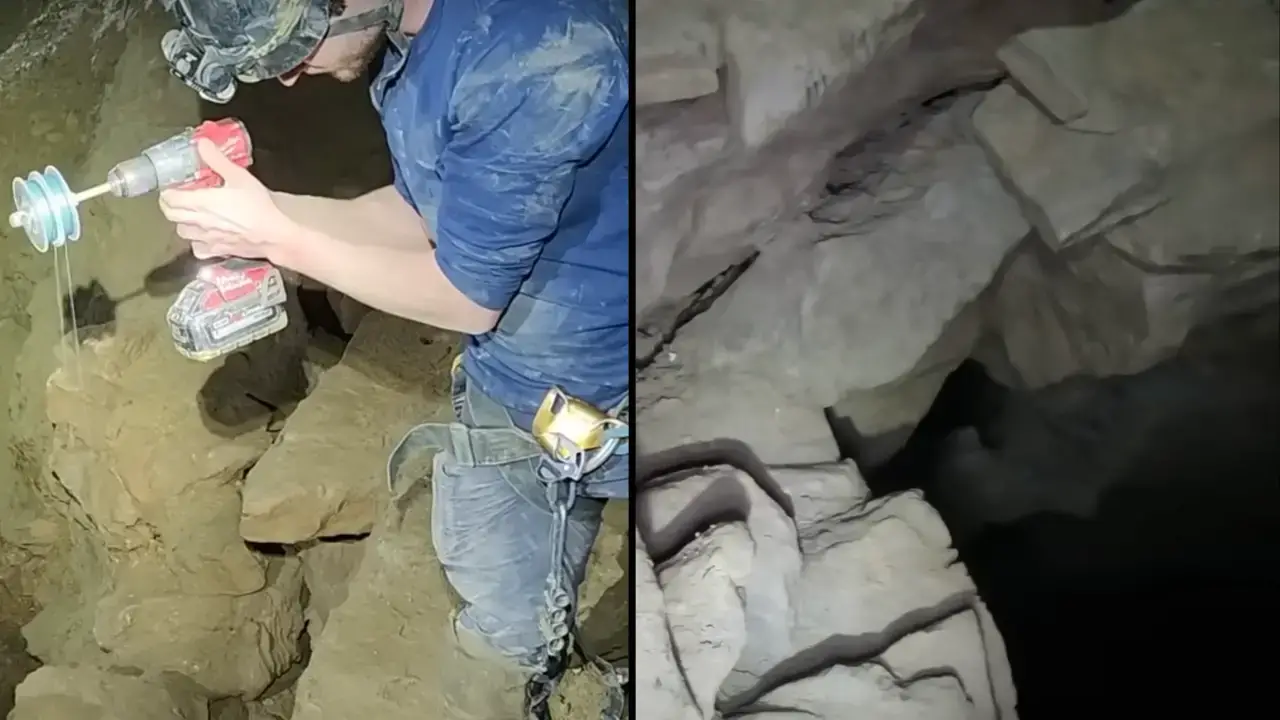 People have been left 'terrified' after a group of men dropped a GoPro into the 'deepest pit in the U.S.A.'