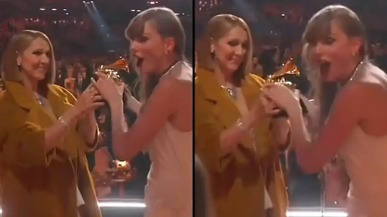 Taylor Swift has been slammed on social media after she apparently 'blanked' Celine Dion while on stage at the Grammys. 