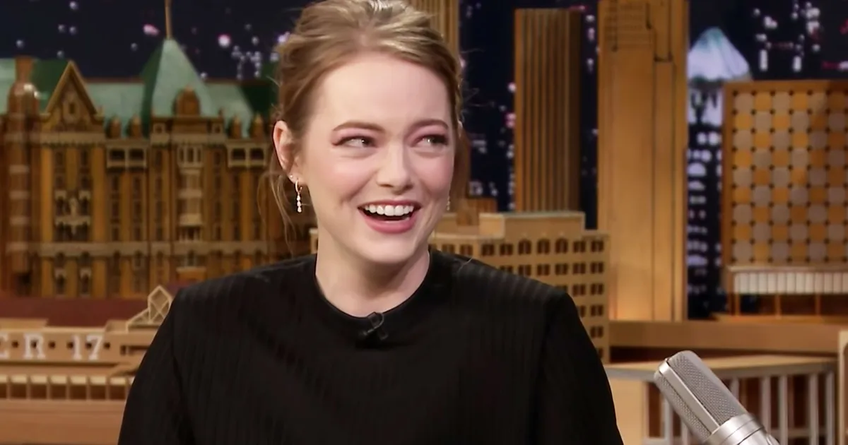 Emma Stone on The Tonight Show Starring Jimmy Fallon. 