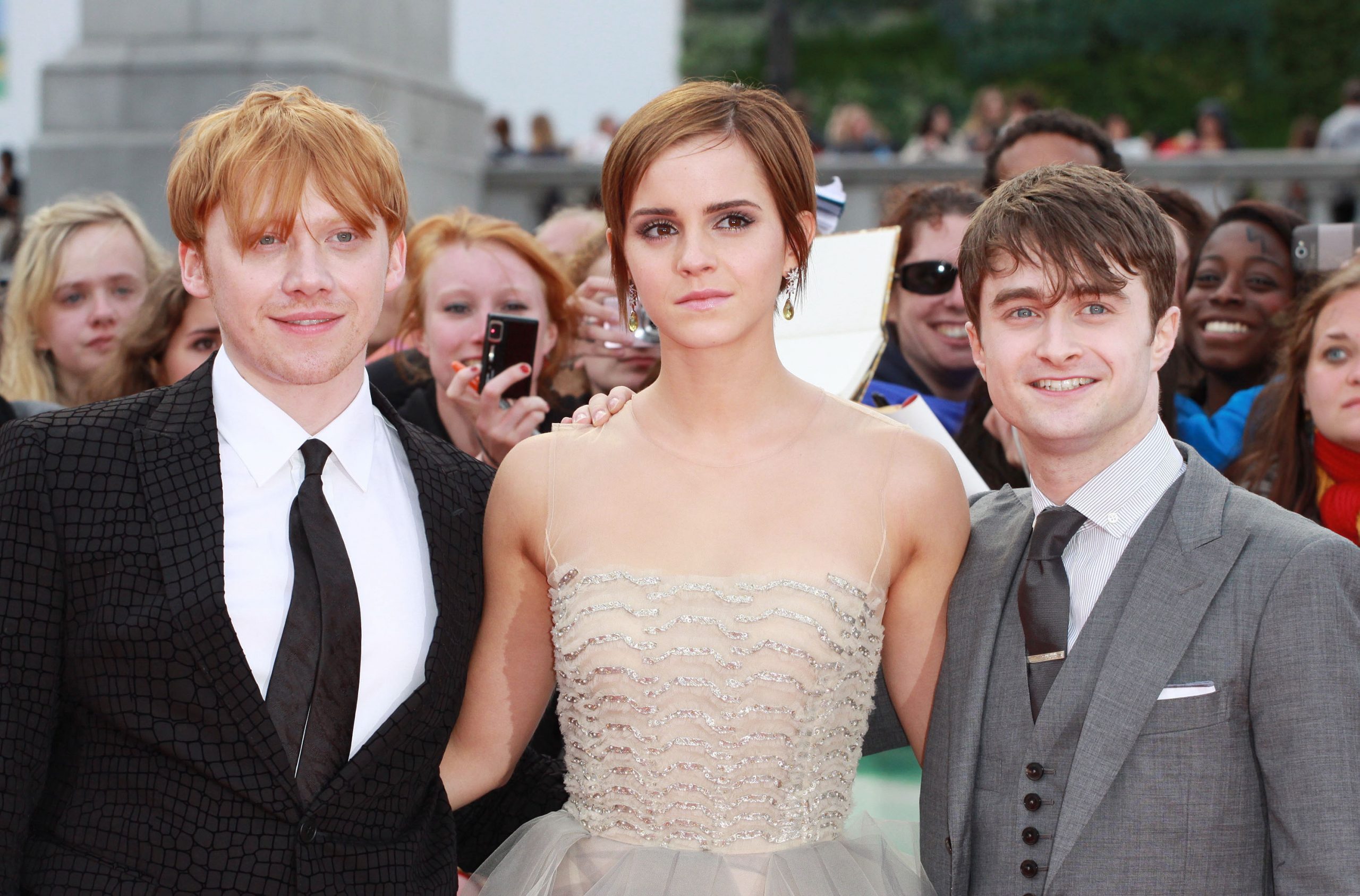 Rupert Grint, Emma Watson and Daniel Radcliffe.