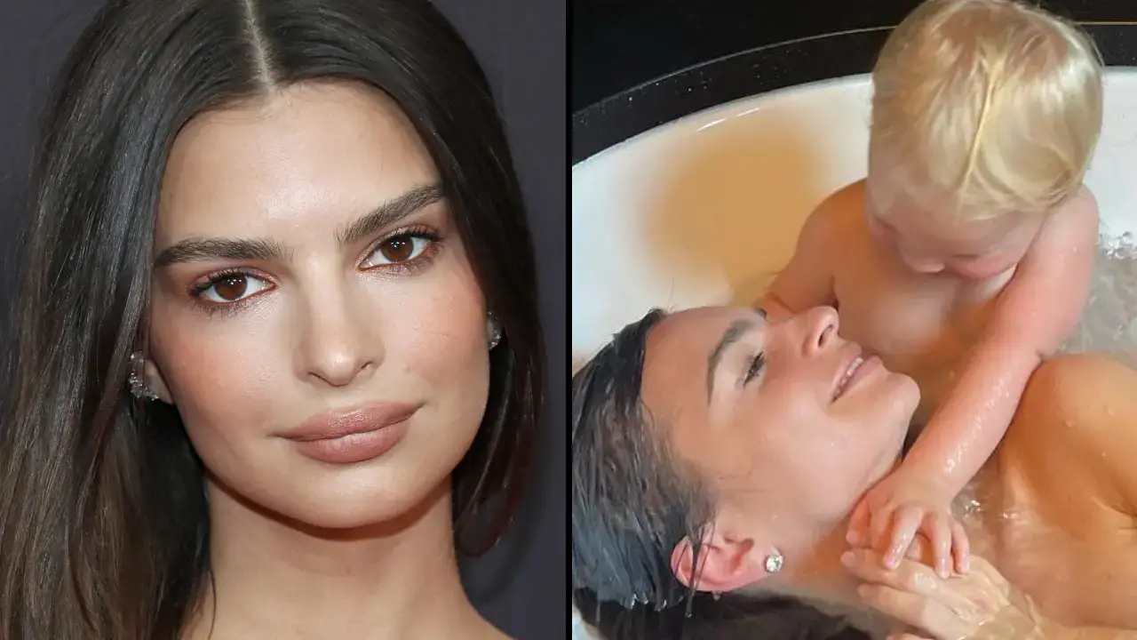 Emily Ratajkowski has been called out for posting photos of herself and her one-year-son in the bath together. 