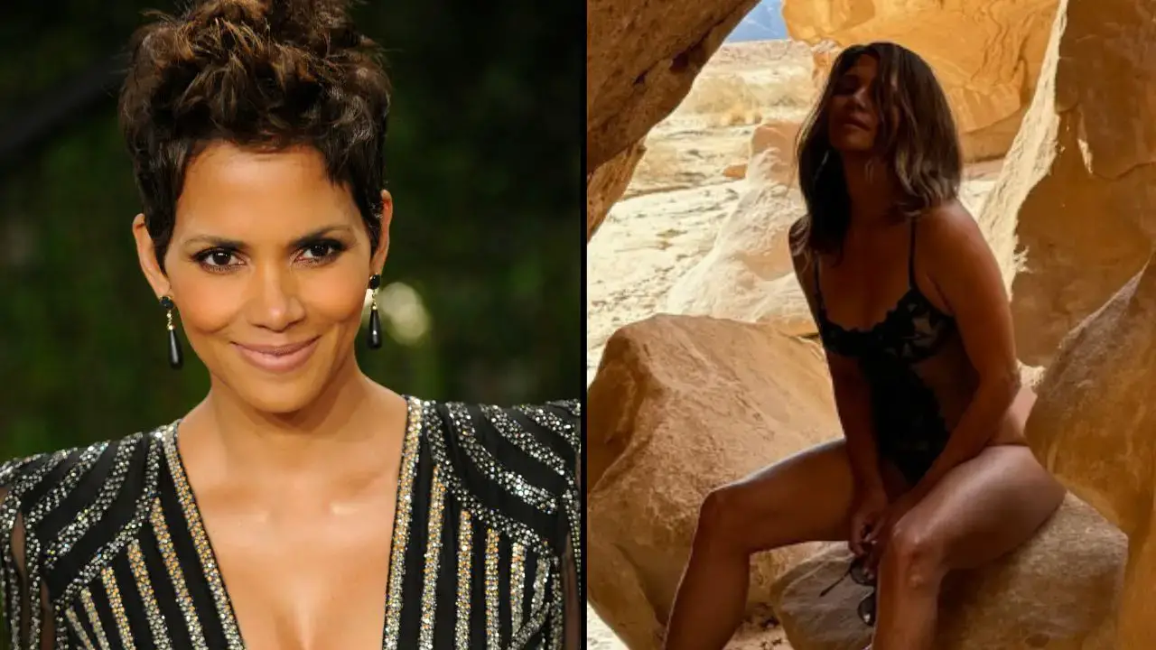 Halle Berry fans have been left distracted by a gross detail in her desert lingerie photo.