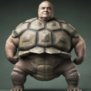 Human shaped as turtle