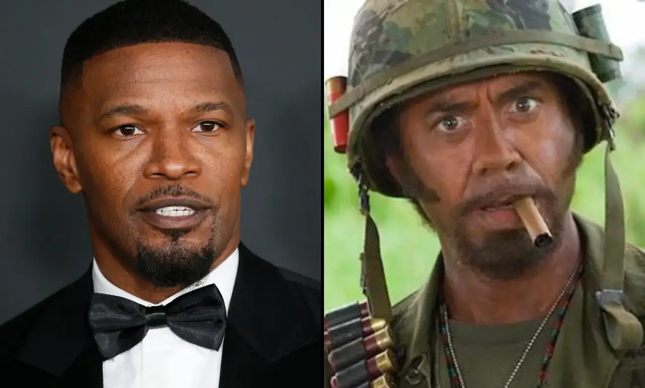 Jamie Foxx says that Robert Downey Jr. has starred in a more offensive film than Tropic Thunder. Find out more here...