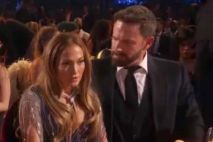 Jennifer Lopez and Ben Affleck at the 2023 Grammys. 