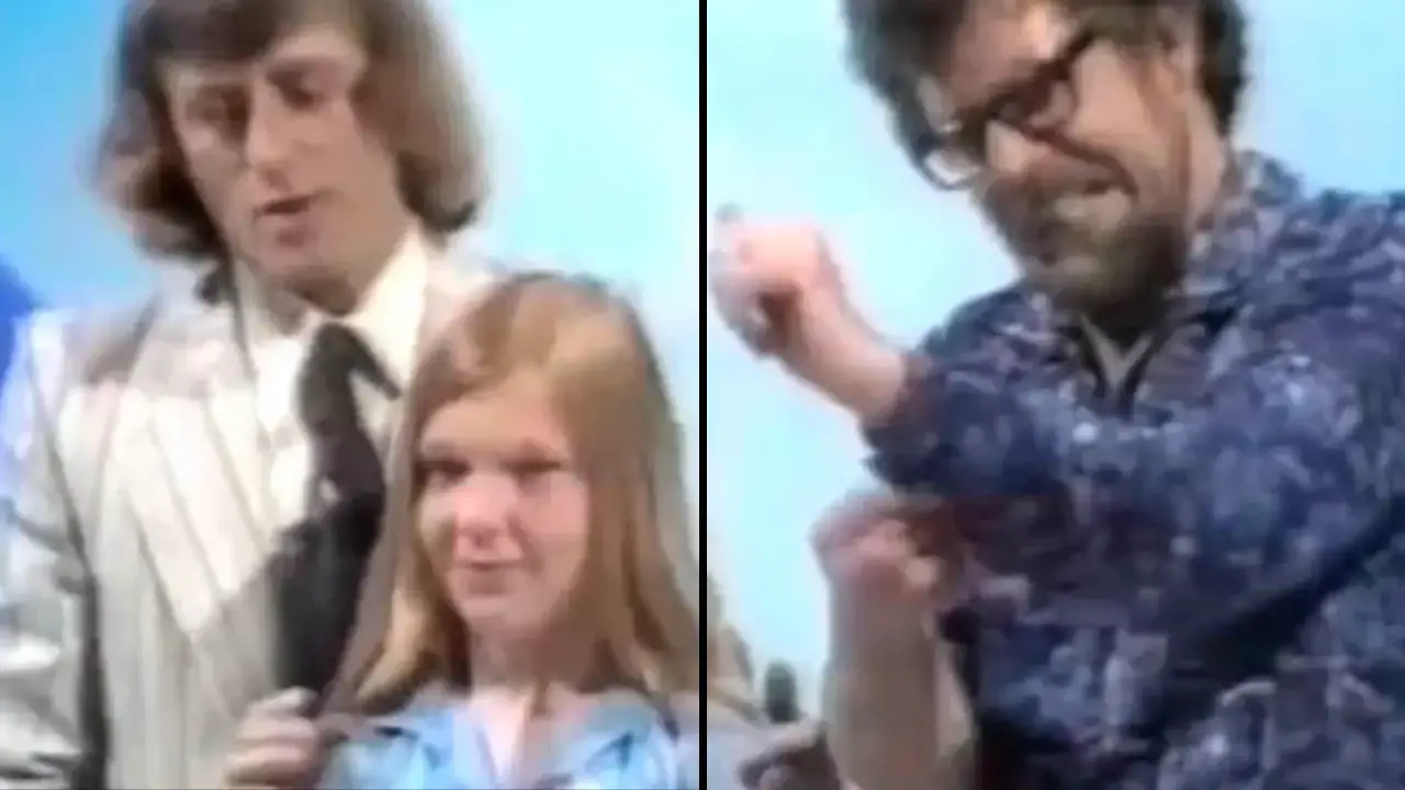 Jimmy Savile and Rolf Harris joking about a young girl on a kids' TV show has resurfaced.