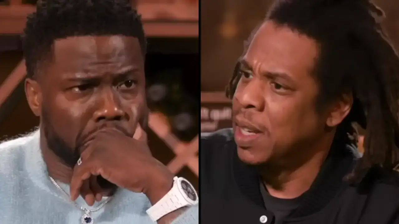 People are convinced that Kevin Hart 'slipped up' and got caught talking to Jay-Z 'about the Illuminati' on his chat show.