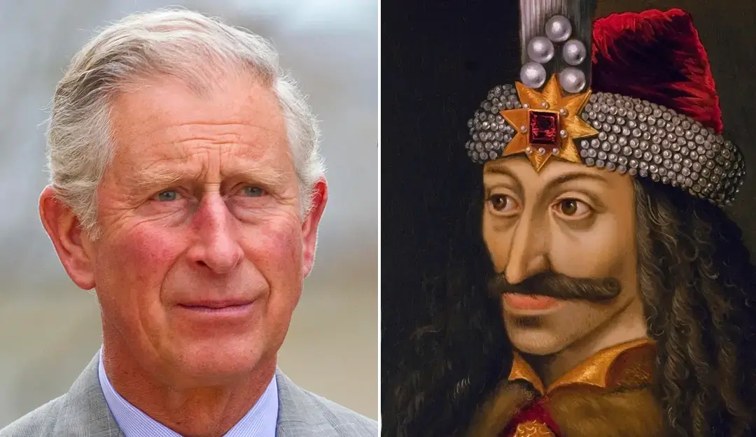 Prince Charles and portrait of Vlad the Impaler