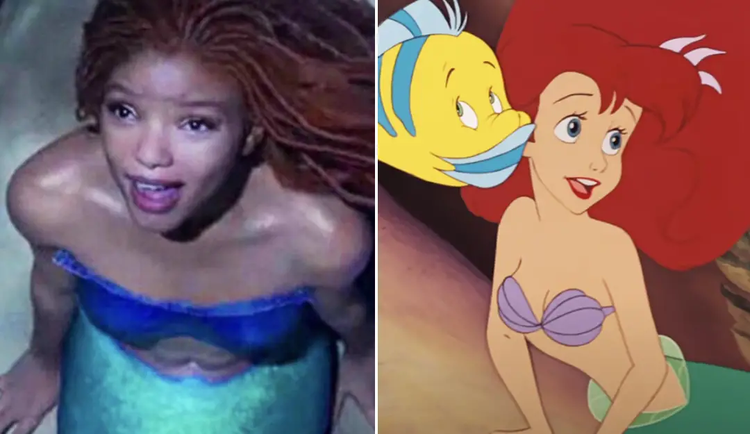 Little Mermaid live-action and cartoon.