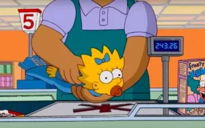 Maggie in The Simpsons opening sequence.