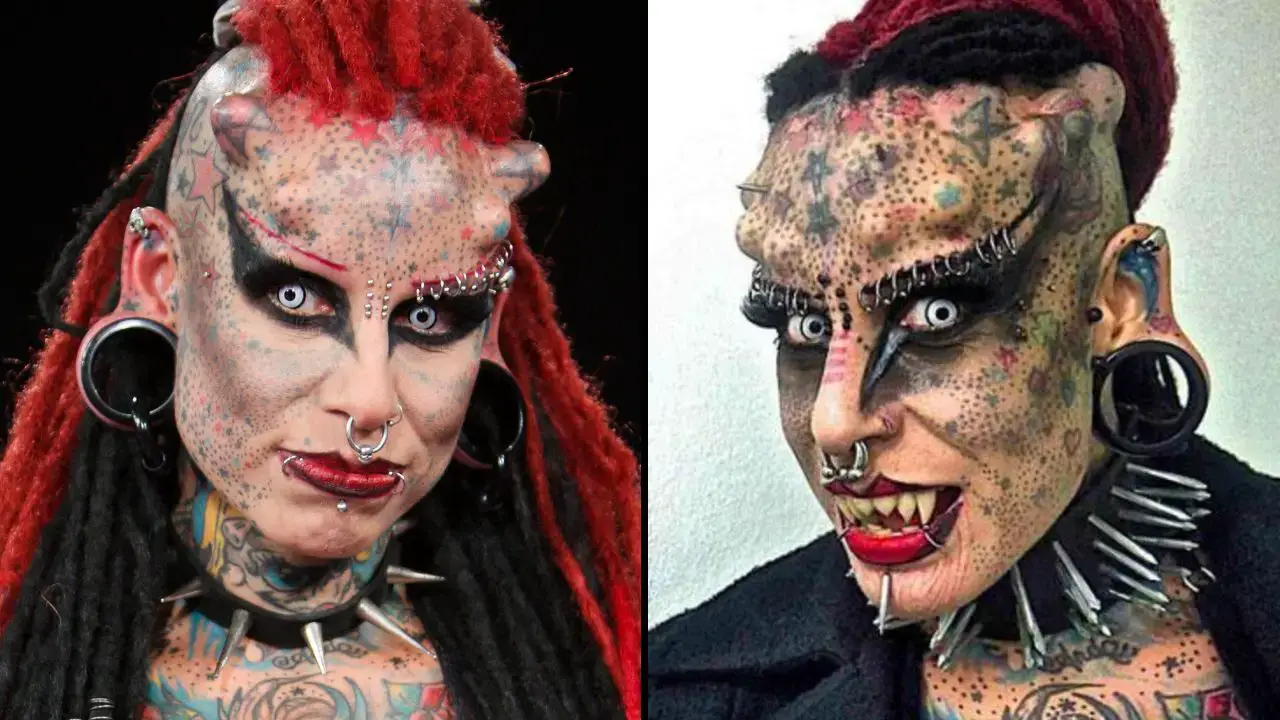 A woman who has covered her entire body in tattoos to become a 'vampire' has issued a warning to anyone who plans to follow her lead.