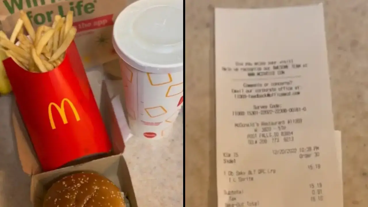 A McDonald's customer claims that the fast-food chain is 'no longer affordable' after sharing a bill for their order. 