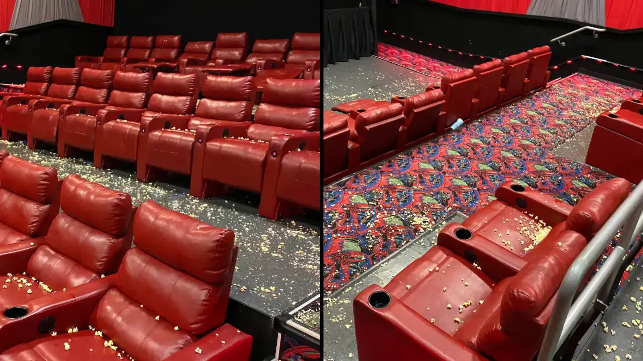 Parents are being urged to 'raise their kids better' after a cinema cleaner shared a photo on social media. 