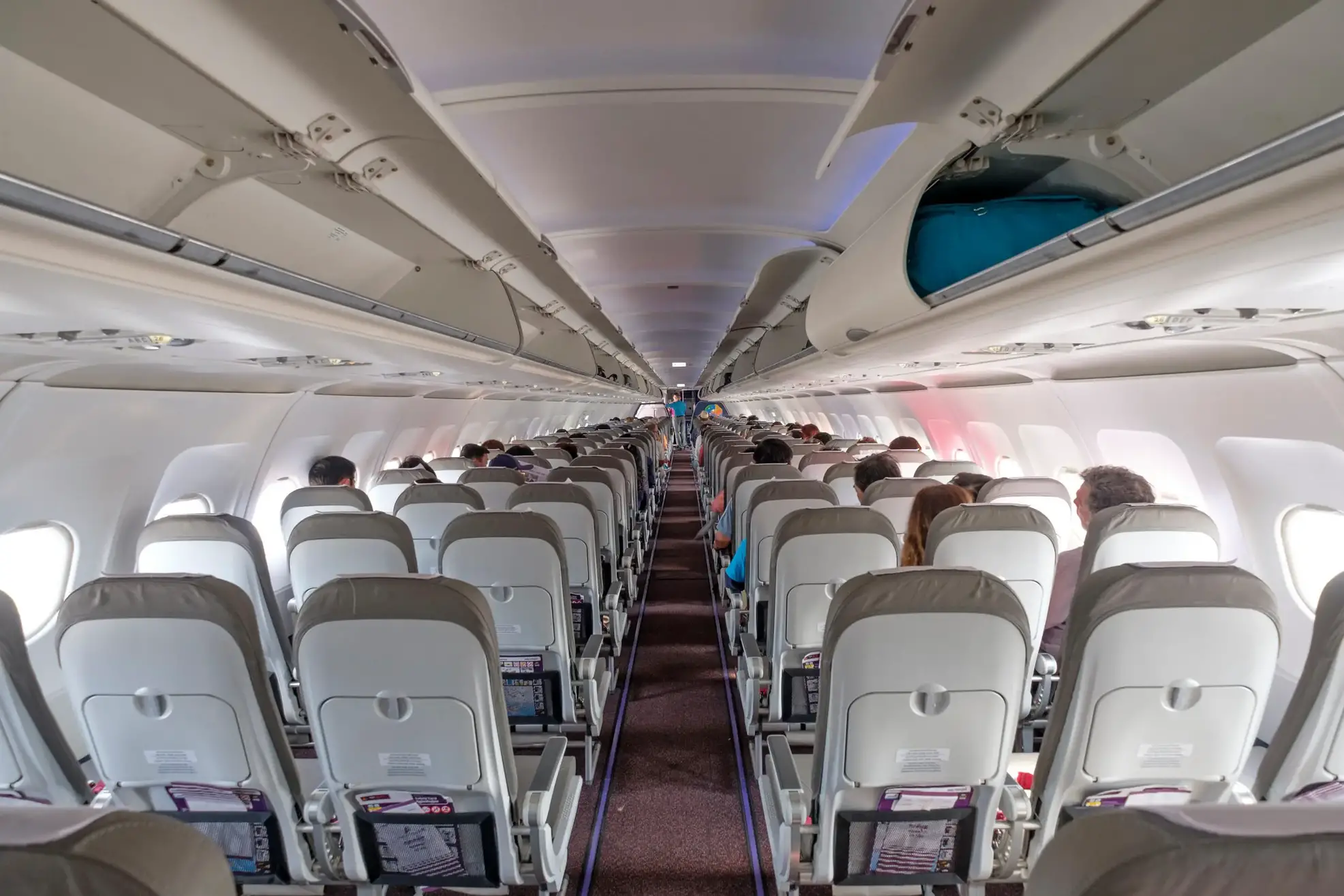 Inside plane.