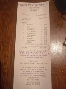 Restaurant bill