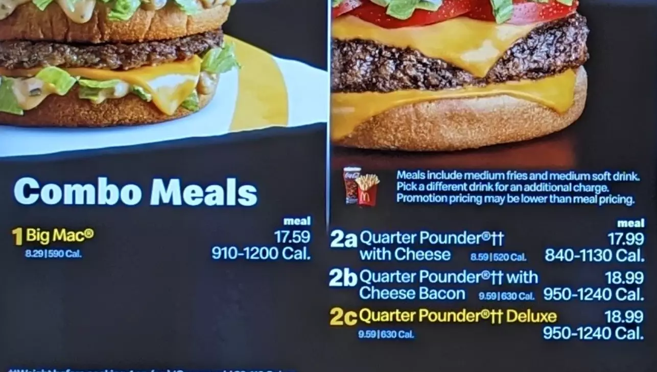 McDonald's menu