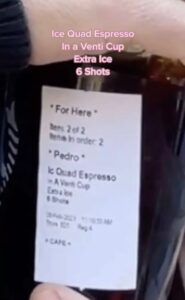 Pedro Pascal's Starbucks order. 