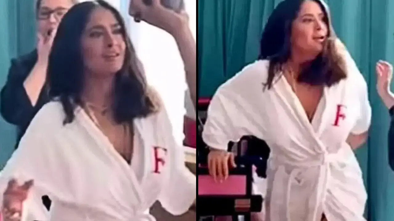 Salma Hayek accidentally flashes.