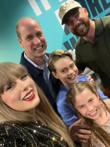 Taylor Swift, Prince William, Travis Kelce, Prince George and Princess Charlotte.