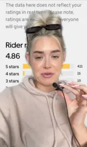 Uber rating on TikTok