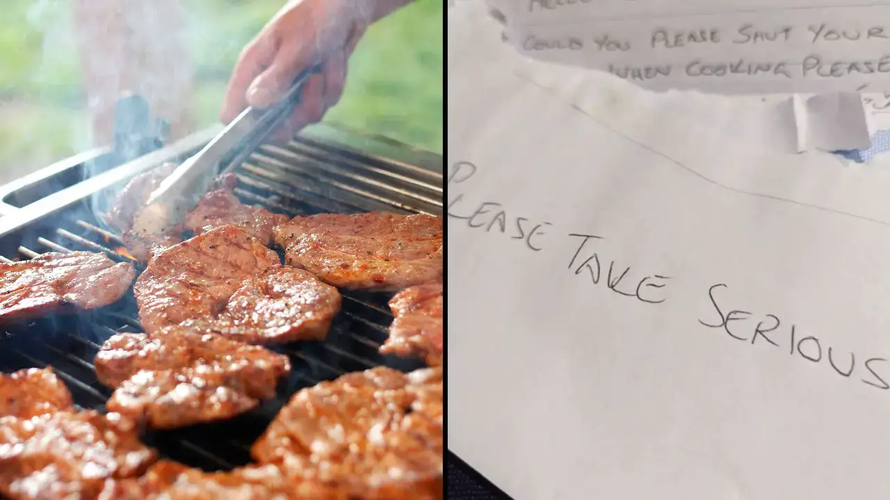 A vegan has gone viral after sending a threatening note to their neighbours over a barbecue.