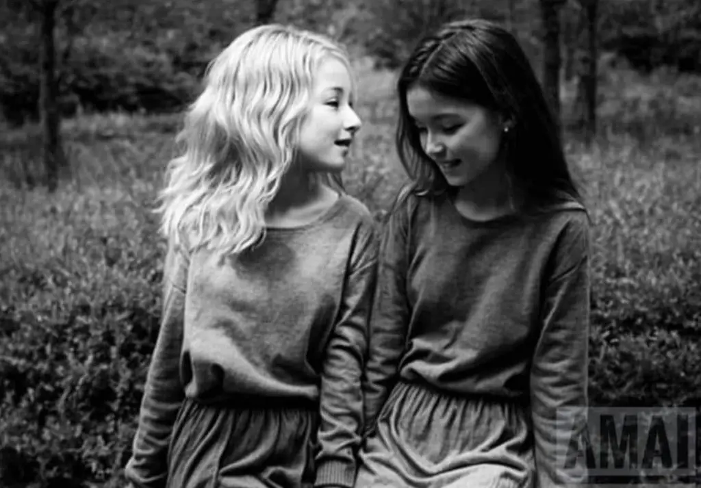 Two girls optical illusion