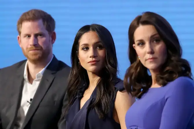 Prince Harry, Meghan Markle, and Kate Middleton.