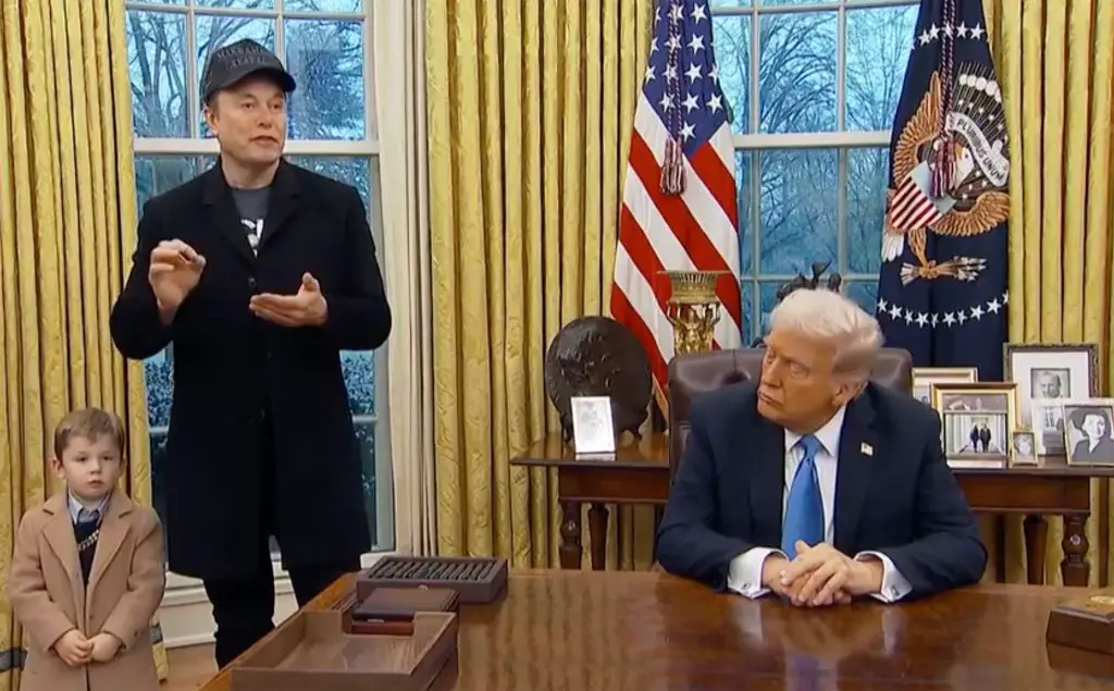 X Æ A-Xii, Elon Musk, and Donald Trump. 