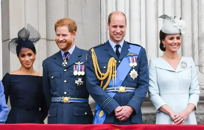 Meghan Markle, Prince Harry, Prince William, and Kate Middleton.