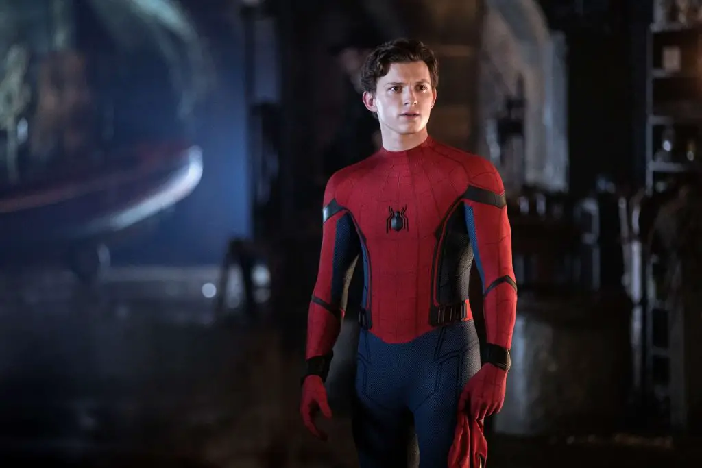 Tom Holland as Spider-Man.