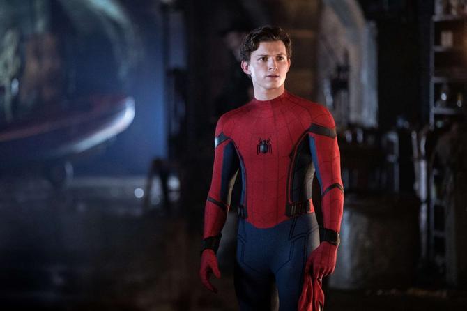 Tom Holland as Spider-Man.