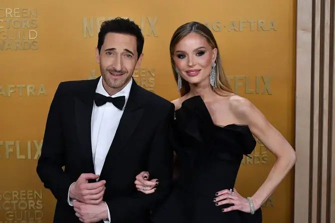 Adrien Brody and Georgina Chapman.