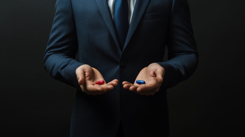 Red pill and blue pill.