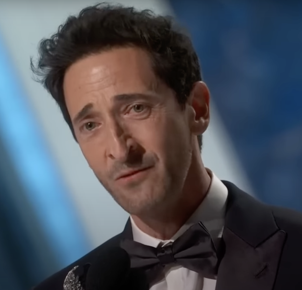 Adrien Brody at the Oscars. 