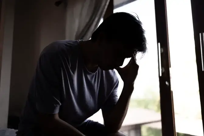 Stressed man.