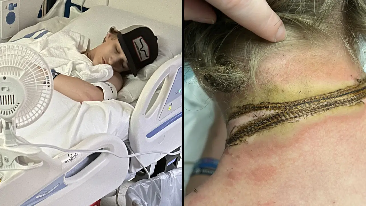 A distraught mother claims her teenage son almost died in a freak phone charger accident.