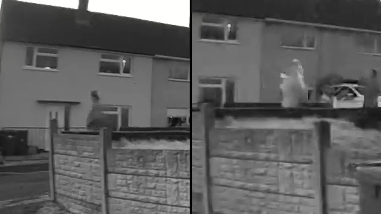Chilling video is said to show the 'ghost of a miner's wife' float past a woman before vanishing into thin air.