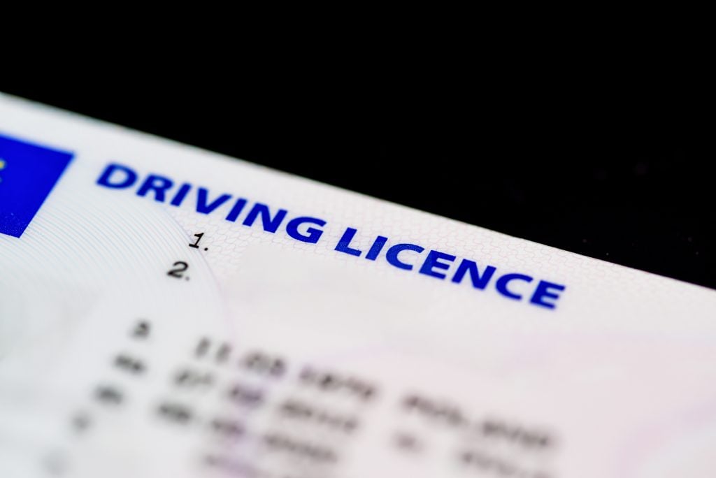 U.K. driving license.