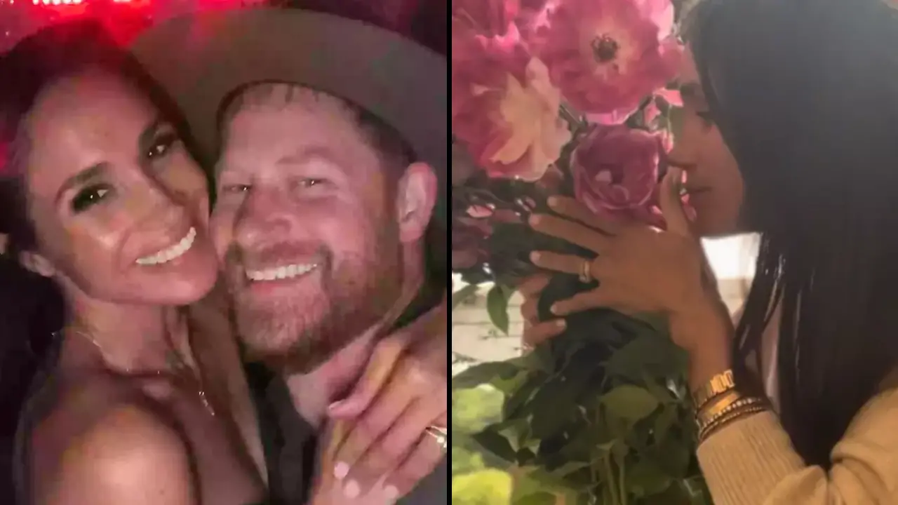 People think they've spotted an X-rated detail in Meghan Markle's anniversary post to Prince Harry. See more here...