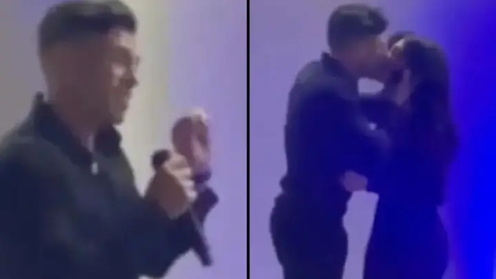 A man gave his wife the 'kiss of death' before exposing her alleged affair at his own birthday party.