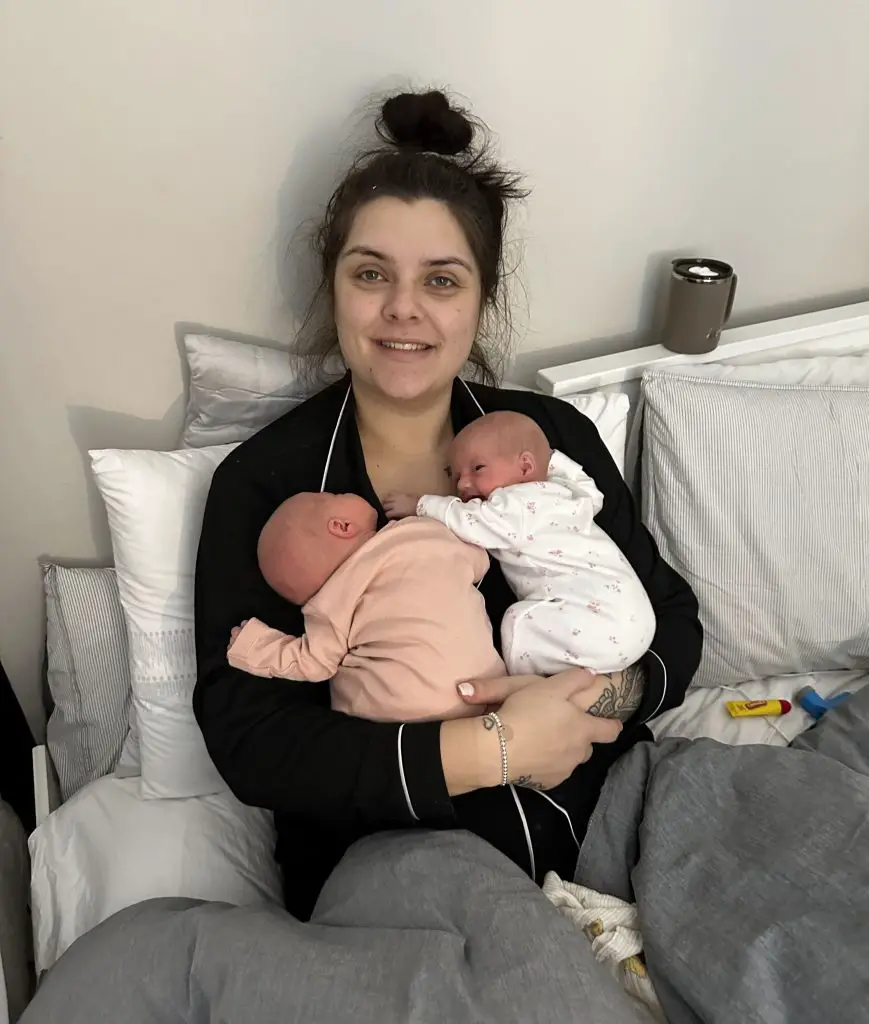 Holly Firth and twins.