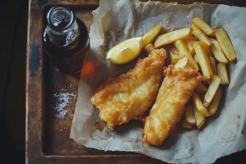 Fish, chips, and vinegar