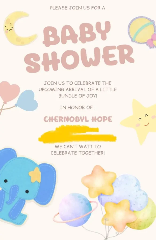 Chernobyl Hope baby shower.