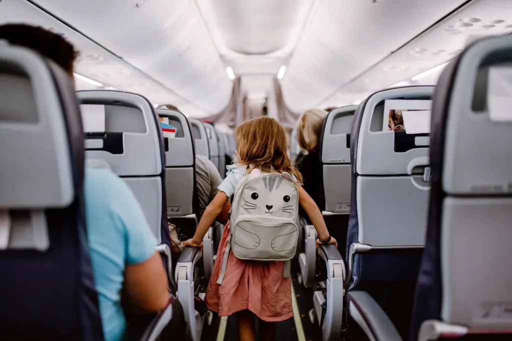 Girl on a plane