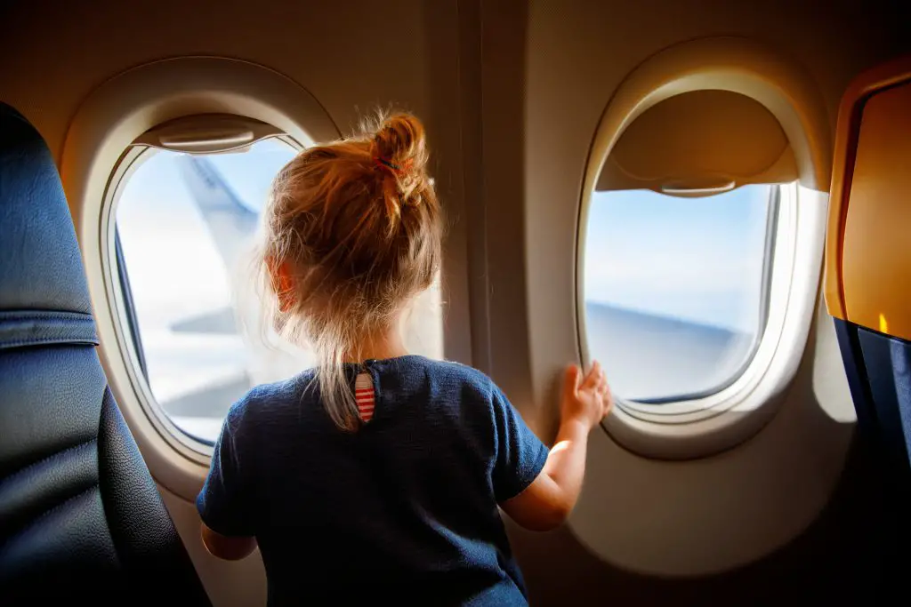 Girl on a plane
