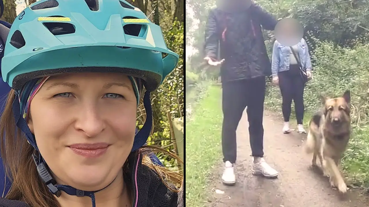 Cyclist, Klaudia Mitura, was left fearing for her life after being pushed into a canal, following an altercation with dog walkers.