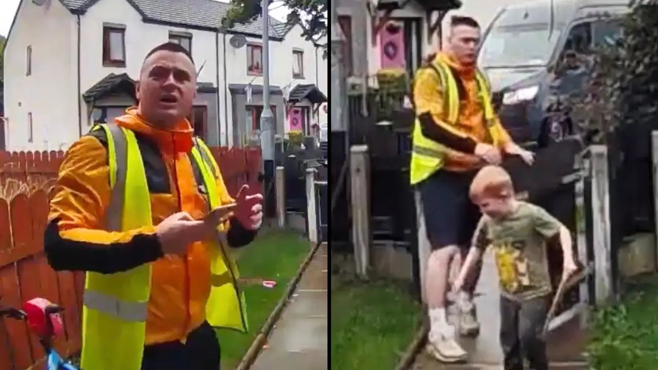 Incredible footage from the moment a six-year-old boy saved his mom's life has emerged, after he asked a hero delivery driver for help.