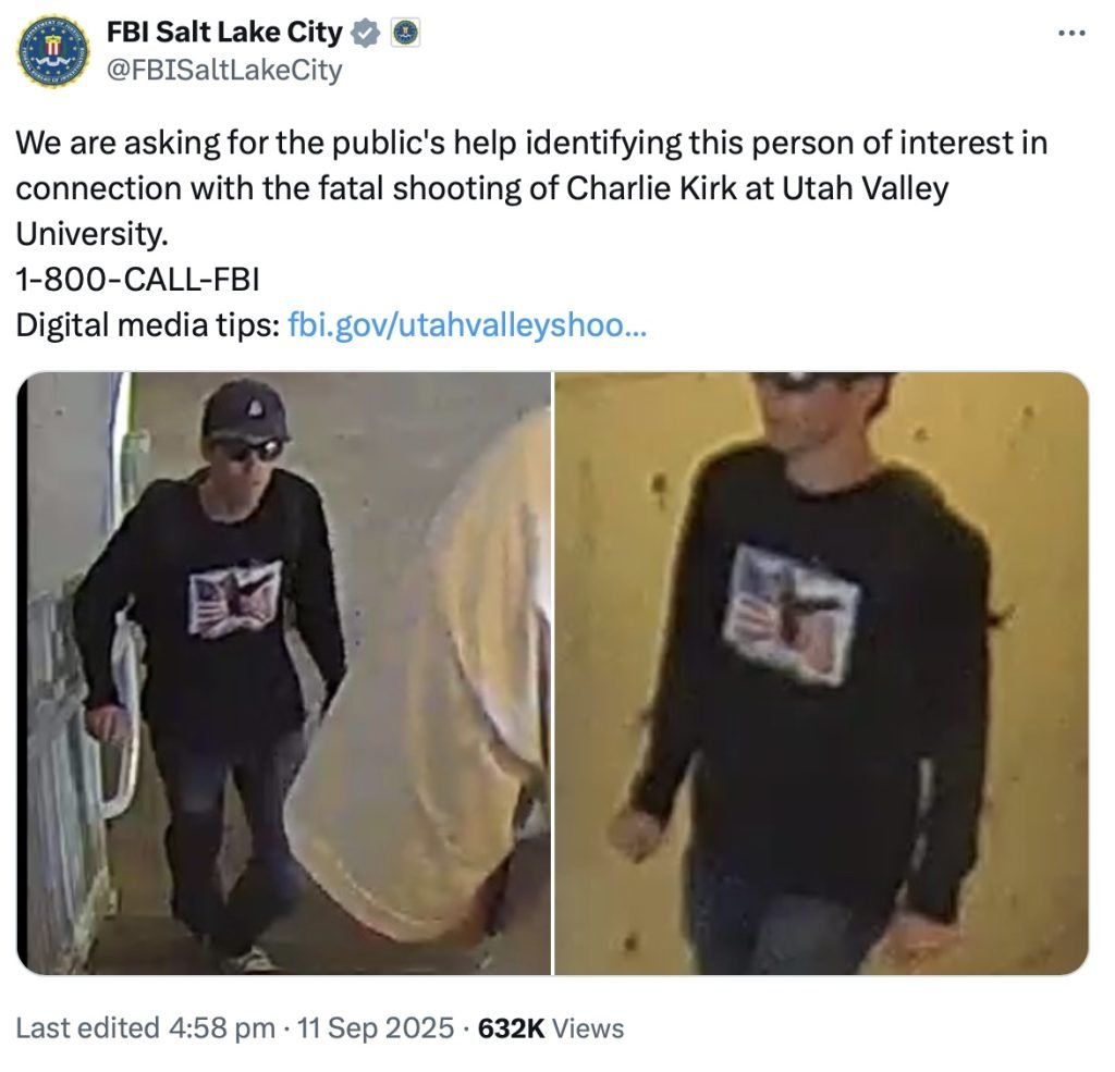 FBI's 'person of interest' in Charlie Kirk shooting. 